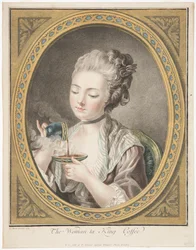 Die Frau, die Kaffee nimmt