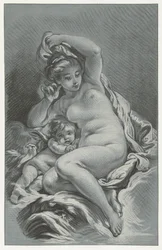 Venus und Cupido
Venus und Amor auf einem Delphin