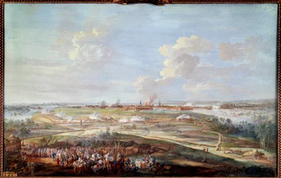 Ansicht der Belagerung von Menin durch Ludwig XV. vom 28. Mai bis 4. Juni 1744