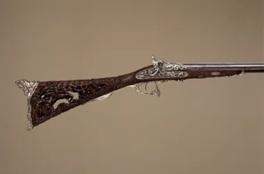 Doppelläufige Perkussionsflinte, Französisch, Paris, datiert 1854