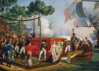 Napoleon Bonaparte und Marie Louise landen in Antwerpen