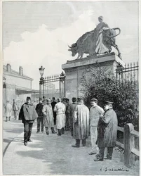 Streikende im Schlachthof von La Villette