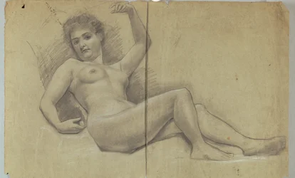 Studie einer liegenden nackten Figur