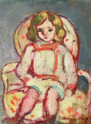 Kind in einem Sessel