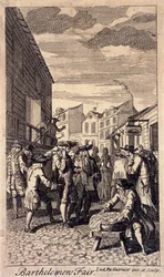 Bartholomäusmarkt, London, um 1715