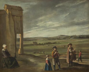 Landschaft mit Bauern
