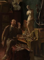 Künstler in seinem Atelier