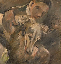 Max Mainer mit einem sibirischen Windhund, 1917
