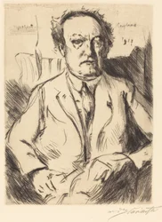 Porträt des Dramatikers und Romanautors Gerhart Hauptmann, 1917