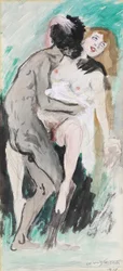 Schwarzer und Blondine