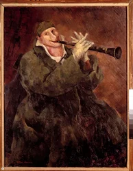 Grock spielt die Trompete