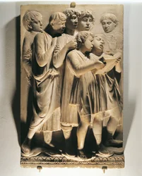 Laudate Eum in choro (Psalm 150, Laudate Dominum), Tafel mit singenden Kindern