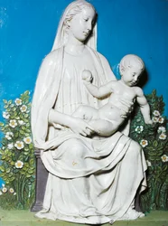 Madonna des Rosengartens, ca. 1450-55 (Terrakotta)