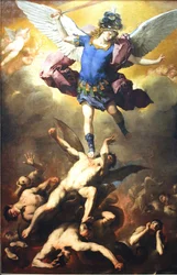 Erzengel Michael stürzt die abtrünnigen Engel