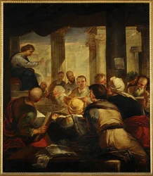Jesus lehrt die Gelehrten im Tempel