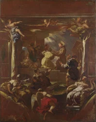 Der heilige Antonius von Padua stellt den Fuß eines Mannes wieder her, vor 1700