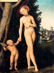 Venus und Amor stehlen Honig (Detail)