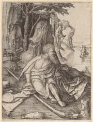 Heiliger Christophorus am Ufer eines Flusses