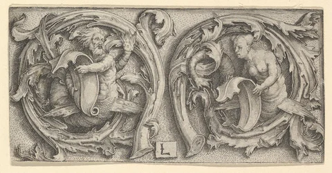 Triton und Sirene in Ranken, ca. 1510