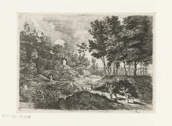 Landschaft mit zwei Putti