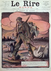 Karikatur eines deutschen Soldaten, vom Titelblatt von 