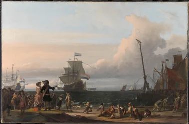 Niederländische Schiffe in den Gewässern von Texel