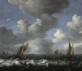 Meereslandschaft mit Fischerbooten