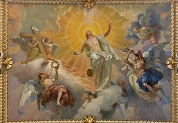 Cybo-Kapelle (nördlicher Arm des Querschiffs), Gewölbe: Auferstehung Jesu Christi