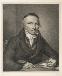 Johann Joachim Bellermann, Brustbild am Tisch, einen Siegelring in der Hand