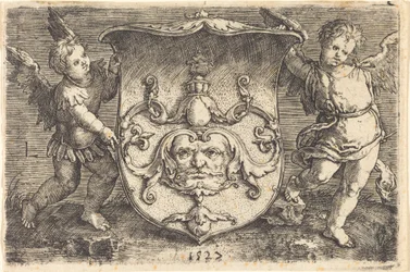 Schild mit Mascaron