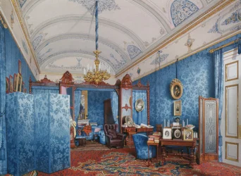 Innenräume des Winterpalastes. Das Ankleidezimmer der Kaiserin Maria Alexandrowna, 1857