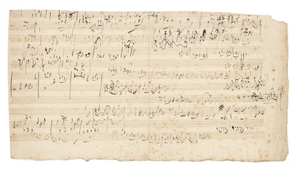 Autographes Musikmanuskript, ein Skizzenblatt für den langsamen Satz des Streichquartetts in C, Op. 59, Nr. 3, das dritte „Razumovsky“-Quartett, Wien, ca. 1806