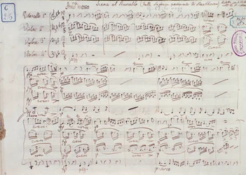 Seite aus den Noten zur Sinfonie Nr. 6 in F-Dur, Opus 68, von Ludwig van Beethoven