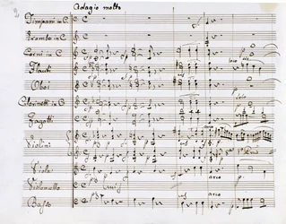 Notenblatt der Symphonie Nr. 1 in C-Dur von dem deutschen Komponisten Ludwig van Beethoven (1770-1827) (1799-1800) Mailand, Biblioteca del Conservatorio