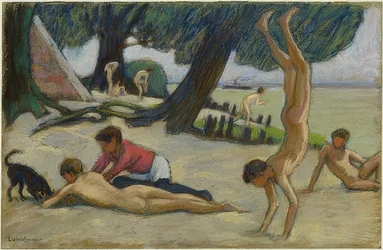 Knaben am Strand. Um 1895