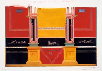 Wanddekorationen aus dem Haus der Silberhochzeit, Pompeji, 1898
