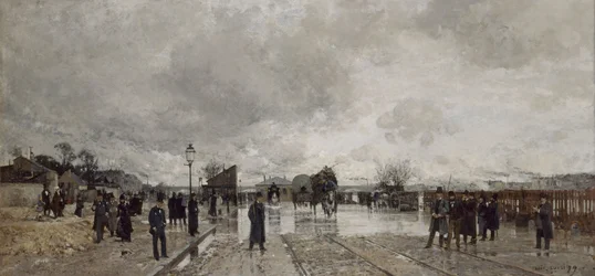 Eine Ecke von Bercy während der Flut