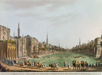 Hauptplatz in Groß-Kairo, mit Murad Beys Palast, Tafel 27 aus 