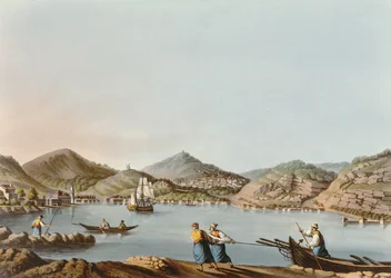 Der westliche Hafen der Insel Samos, Platte 60 aus Ansichten in den osmanischen Herrschaftsgebieten, veröffentlicht von R. Bowyer, 1810