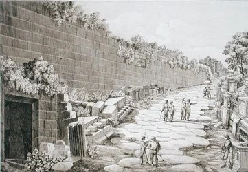 Römische Straße nach Tusculo, nach ihrer ersten Ausgrabung 1825, aus 