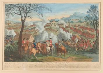 Die Schlacht von Culloden 16. April 1746 (Farbstich)