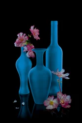 Elegantes blaues Stillleben