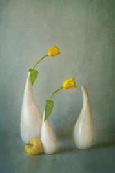 Elegantes Stillleben mit gelben Tulpen