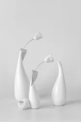 Minimalistische weiße Tulpen