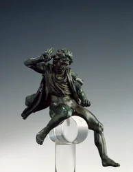 Griechische Kunst: „Der makedonische König Alexander der Große (356-323 v. Chr.) zu Pferd“. Bronzeskulptur von Lysipp von Sikyon (395-305 v. Chr.), 4. Jahrhundert v. Chr. Rom, Nationalmuseum der Villa Giulia, Italien