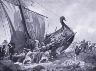 Magnus segelt um das Mull of Cantyre AD1098, 1920er Jahre