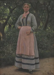 Junges Mädchen in einem Garten