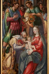 Anbetung der Könige, Triptychon, rechte Tafel (Detail)