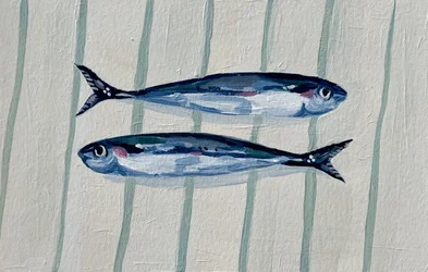 Zwei blaue Fische