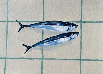 Zwei blaue Fische